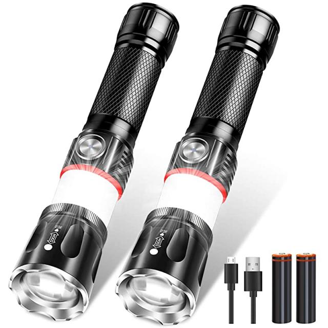 자기기반 초광대역 내수성을 갖는 전술적 플래시라이트 재충전형 LED 플래시라이트 4모델 캠핑 하이킹 및 비상용 고루멘스 플래시라이트, 상세페이지 참조
