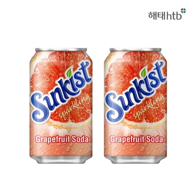 해태음료 썬키스트 스파클링 자몽소다, 355ml, 24개