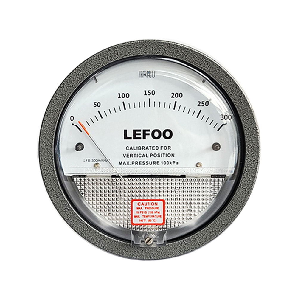 LEFOO 차압계 차압게이지 범위 0-300mmH2O