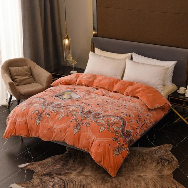 홑이불커버 겨울 가을 보온 밀크 융털 증후법 플란넬 밍크 여우 솜털 4975164729, 화려한 등불이 처음 켜지다. -귤