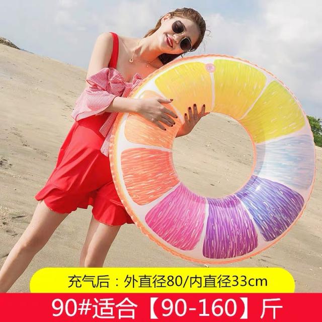 튜브 홍학새 공기충전 셀럽 구명 성인 두꺼운 남녀 빅사이즈 전문, T15-두께 럭셔리 컬러오렌지 타입 90(90-160근)
