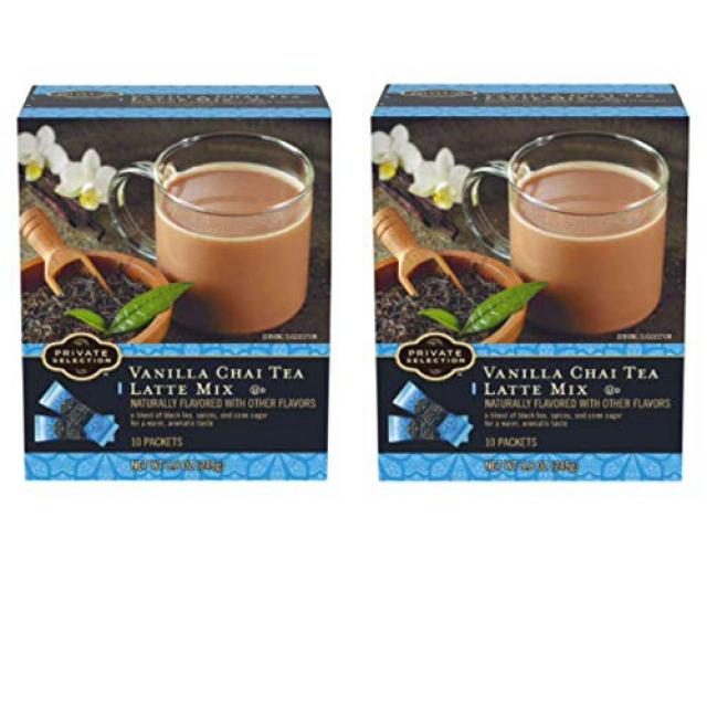 Private Selection Vanilla Chai Tea Latte Mix 10 ct (Pack of 2) 비공개 선택 바닐라 차이 티 라떼 믹스 10 개입 (2 개 세트), 1