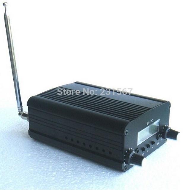 2019 NEW! 1/set 1W/7W FM 스테레오 방송 라디오 FM 송신기 스테이션 오디오 컨버터 내장 PLL 주파수 + 소, 02 7W and antenna (BNC)