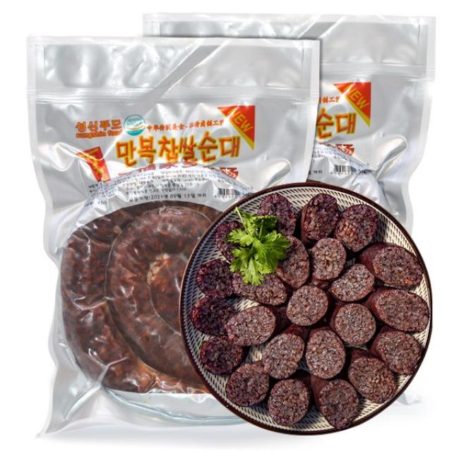 천미방 만복 찹쌀 순대x2 중국 순대 간식 식품 재료