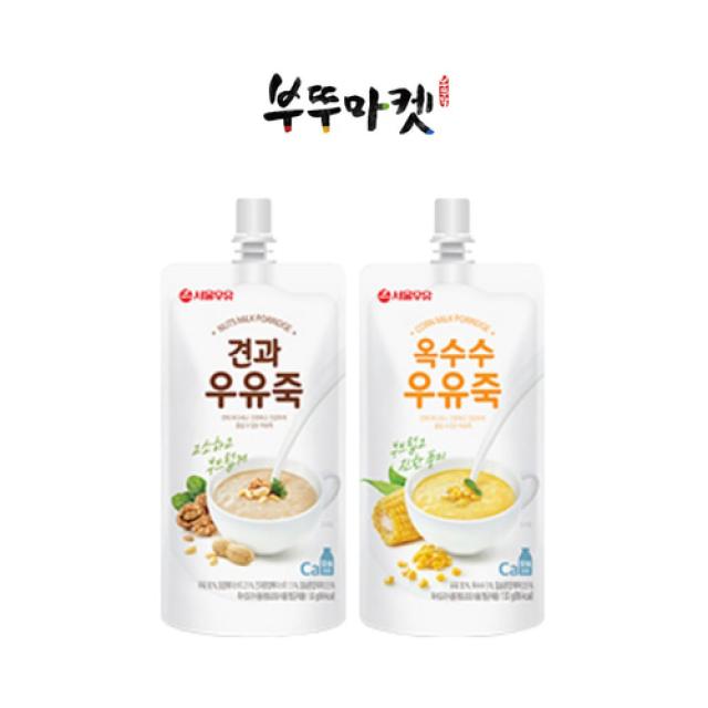 [서울우유] 우유죽2종 (옥수수죽,견과죽130 g X 10개)간편한 식사대용식, 옥수수죽5개+견과죽5개