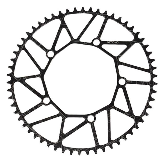 알루미늄 50T/52T/54T/56T/58T 체인링 130BCD 대부분의 자전거에 적합한 좁은 와이드 체인 링, 블랙, 58T, 알루미늄 합금