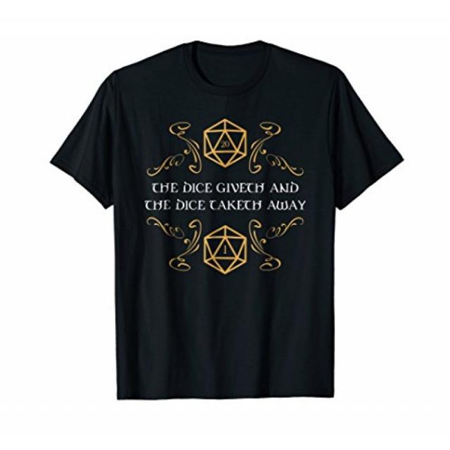 D20 Dice Giveth and Taketh Away Funny Nerdy T- 셔츠