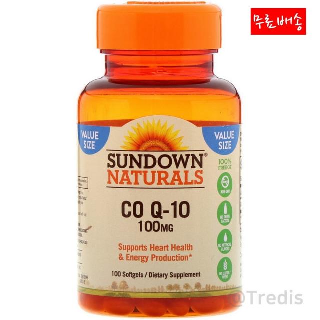 선다운네츄럴 Sundown Naturals 코큐텐 CoQ10 100mg 100소프트젤, 100개, 1개