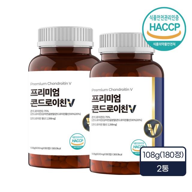 비카인 프리미엄 콘드로이친 가루 관절 연골 무릎 영양제 600mg x 180정, 2개입