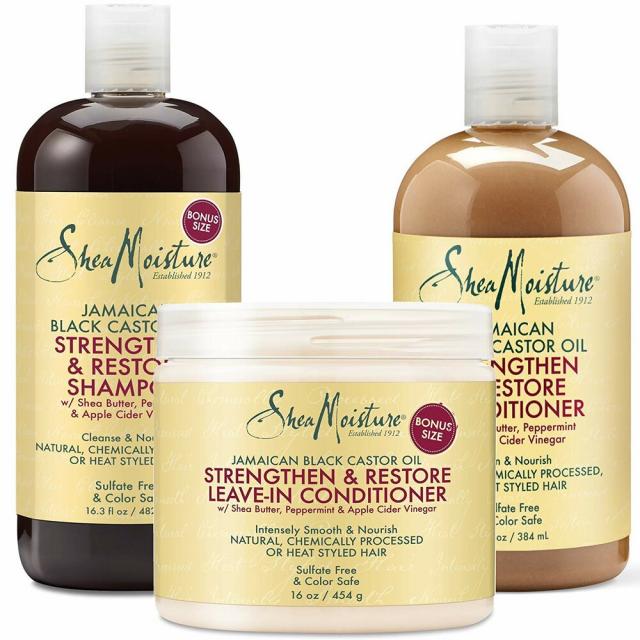 (미국직배) SheaMoisture 시어모이스처 블랙 캐스터오일 샴푸 컨디셔너 트리트먼트 세트 Jamaican Black Castor Oil