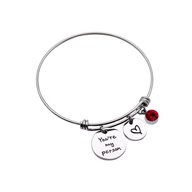 JJTZX 당신은 내 사람이야 조절 팔찌 팔찌 12 Birthstone Charm Jewelry