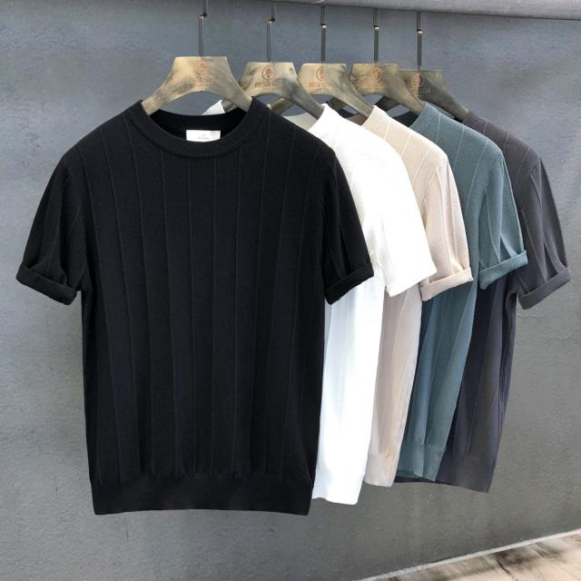 반팔티셔츠남자 고급 특수원단 와플 트렌드 선비 상의 여름 의류 2211214737