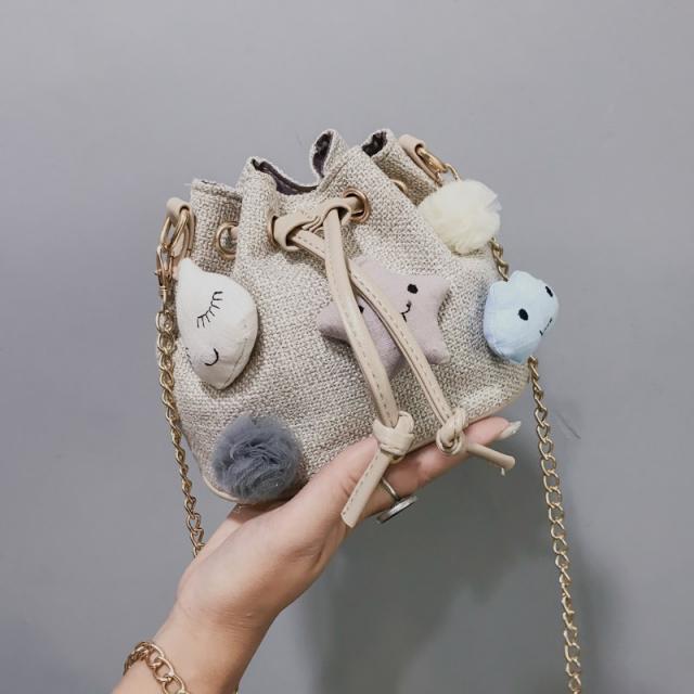 씨엔에이치 여름 별포인트 라탄백 미니 복조리백 버킷백 숄더백