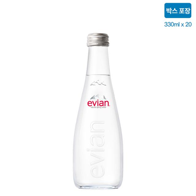 [세계 NO1 생수, 프랑스 에비앙 정품 판매사 신상품] 에비앙 글라스 330ml 20병, 프랑스 알프스 세계 최고급 글라스 생수, 당일출고, 신상품 최저배송비