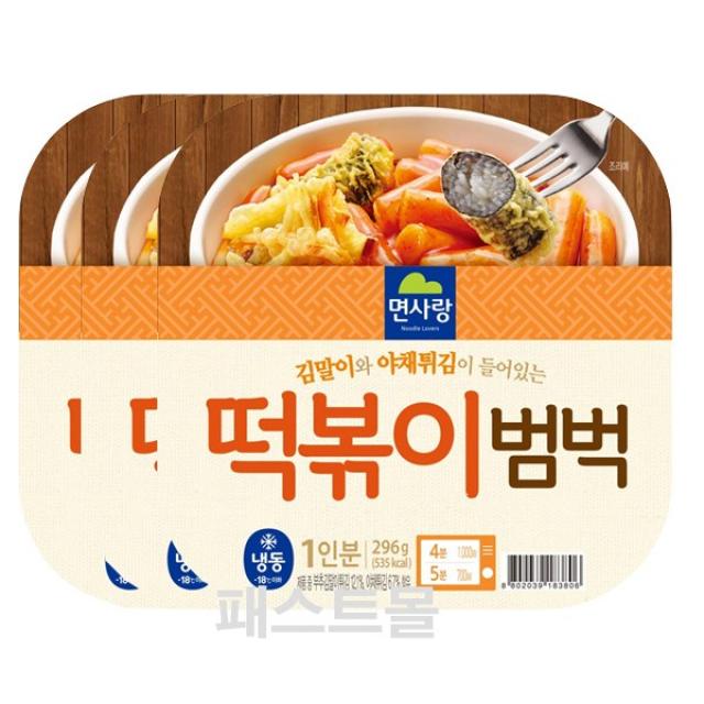 면사랑 떡볶이범벅, 3개, 296g