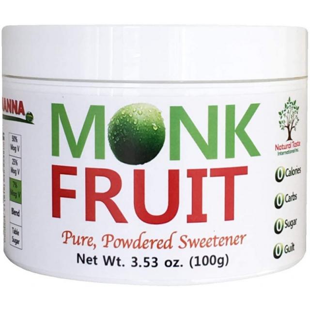 NAMANNA 100% 몽크 과일 스위트너 - 제로 칼로리 제로 카브 팔레오 세이프 - (7% 모그로사이드 V 100g 555 서빙) : 그로세, 1