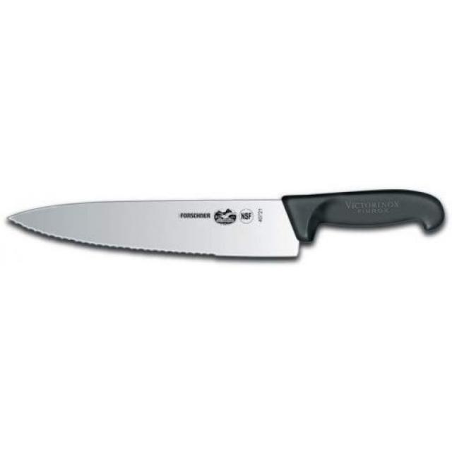 Victorinox 칼 붙이 10 인치 물결 모양 / 스트레이트 에지 샌드위치 나이프 블랙 피 브룩스 핸들