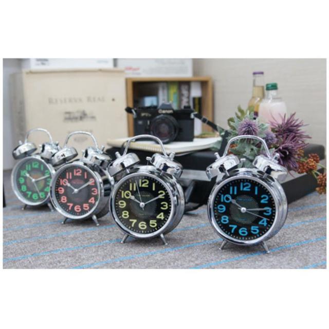 메탈릭 스타일 심플 자명종 알람시계 모닝콜 자녀교육, 그린