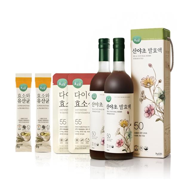 효소담 산야초 4주 절식+보식 다이어트 프로그램 발효액3 효소식3 유산균2, 1병, 750ml