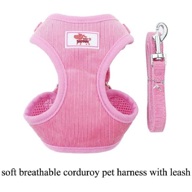 FOREKING 모든 날씨 작은 애완 동물 기업화 애완 동물 소프트 통기성 고양이 하네스와 개 세척이 용이 크, LPink