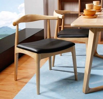 DIPYLON 카페 미국식 원목 자연변 식탁 심플 철공소 회의 테이블에 티, 쇠뿔의자