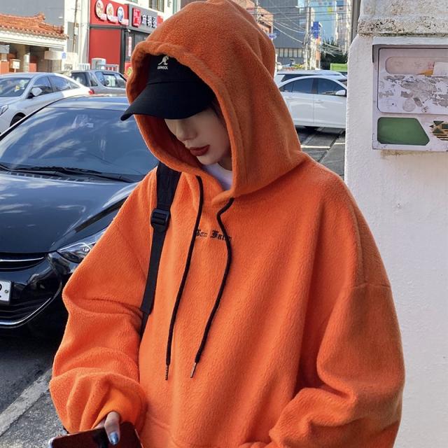 오버핏후드티 (현물 발송)sodu램스울 후드티여성 봄 2020뉴타입 ins루즈핏 후드 상의