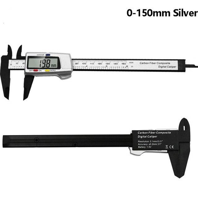 버니어캘리퍼스 150mm 100mm 버니어 캘리퍼스 게이지 6/4 인치 0.1mm 정확도 LCD 디지털 전자 캘리퍼스 탄, 01 0-150mm Silver_01 CHINA