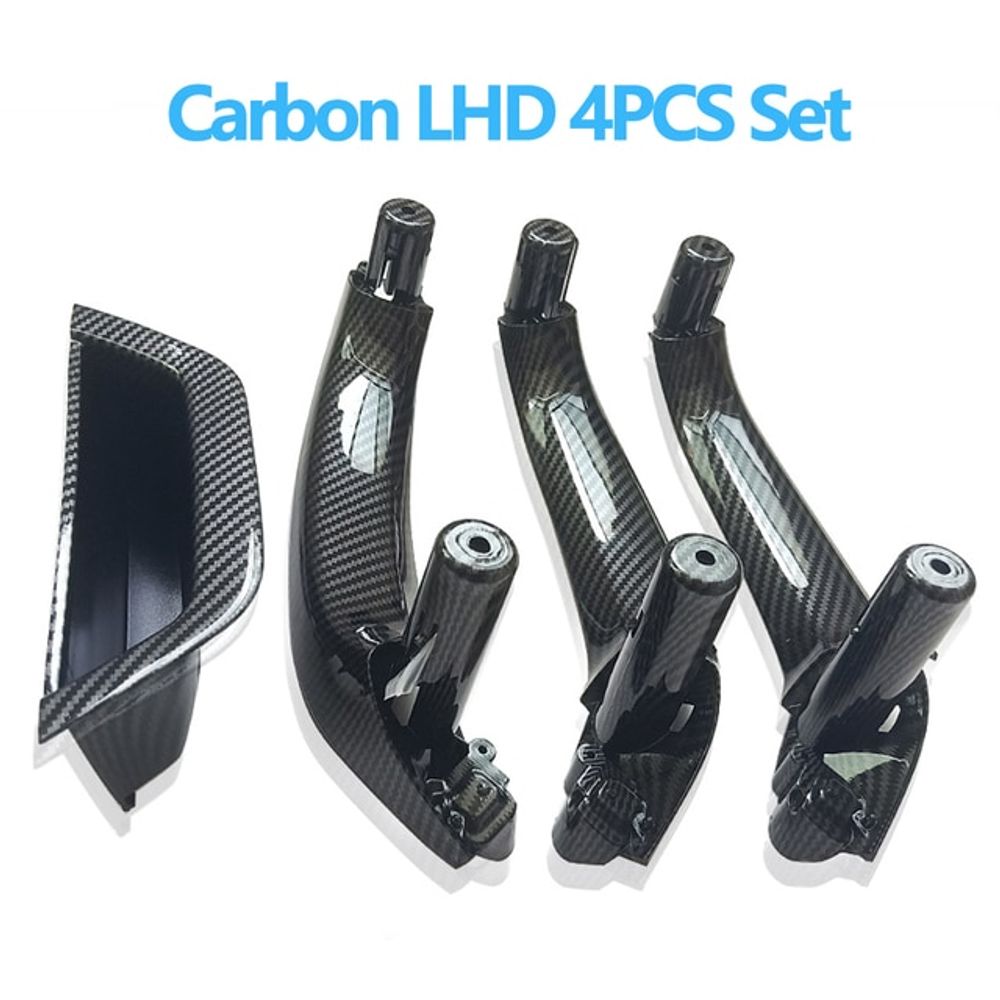 BMW용 인테리어 운전자 측면 도어 손잡이 암 레스트 패널 커버, LHD 4PCS Carbon