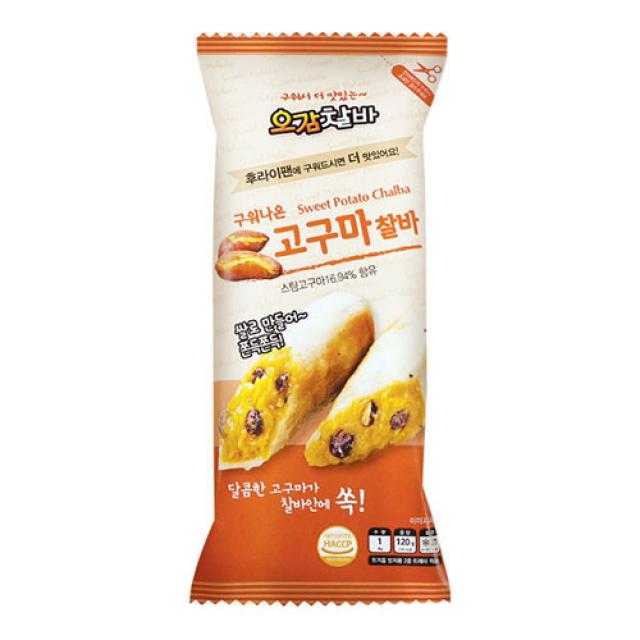 로뎀푸드 구워나온 고구마찰바 120g pc방 불고기 햄버거 학교매점 편의점 치즈 고로케 오감찰바 냉동 간식, 1개