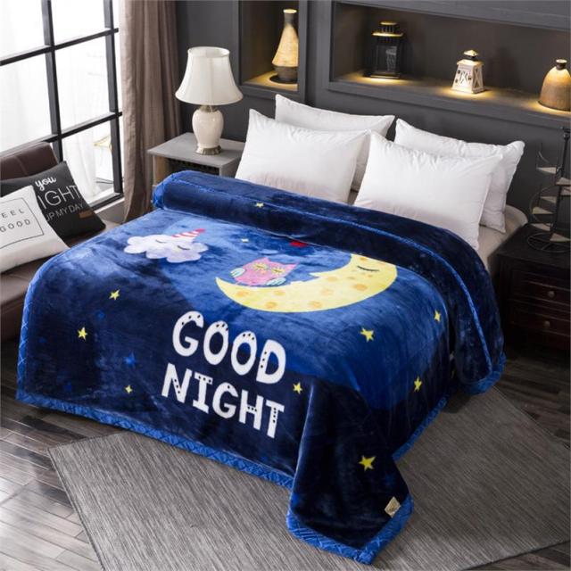 담요 라셸 가을겨울 두꺼운 이불 싱글 더블 기숙사 학생 낮잠 무릎 융카펫, C13-안녕히주무세요