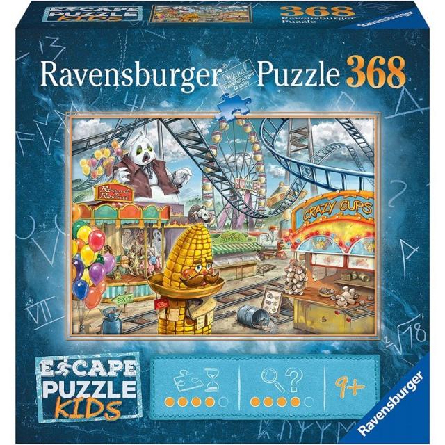 Ravensburger 12936 이스케이프 키즈 퍼즐 - 놀이공원의 곤경 368 조각 12세 이상 어린이와 성인을 위한, 단일옵션, 1