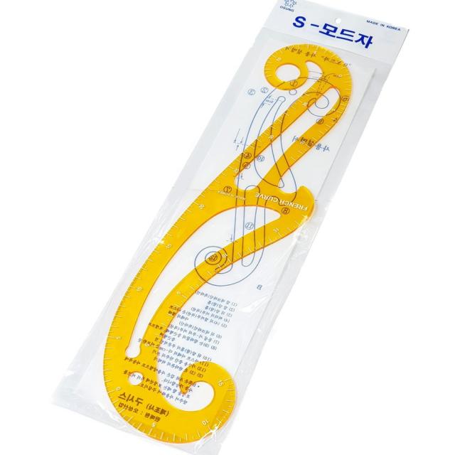 쏘잉스타 오성 에스모드자 S모드자 프렌치커브자 암홀자 곡선자 커브자, 노랑