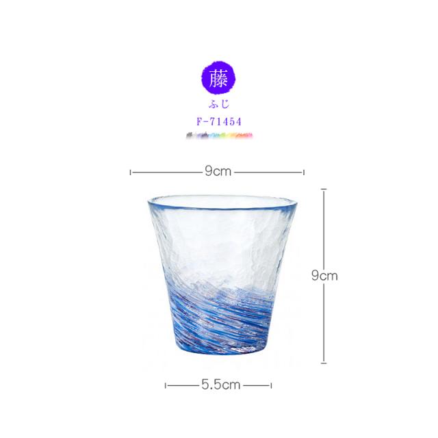 수입 돌 무덤 초자 유리컵 쓰가루 핸드메이드 컵 컬러 유리 과일주스컵 커플 커풀, 등나무