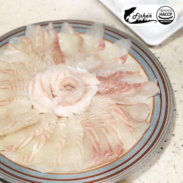  피쉬앤 바로먹는 두툼 광어회 슬라이스 400g 1팩 두툼광어회400g