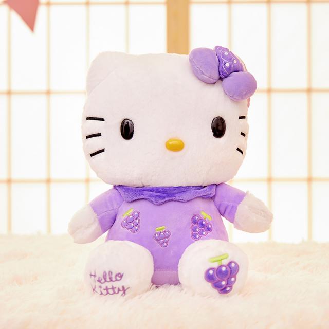 봉제완구 정판 HELLOKITTY 공공의 어린 인형 큐트 헬로우 고양이 KT캣 2397140169, HelloKitty- 보라색 포도 타, 정판 수여 권 고약을 맺다 38 센치