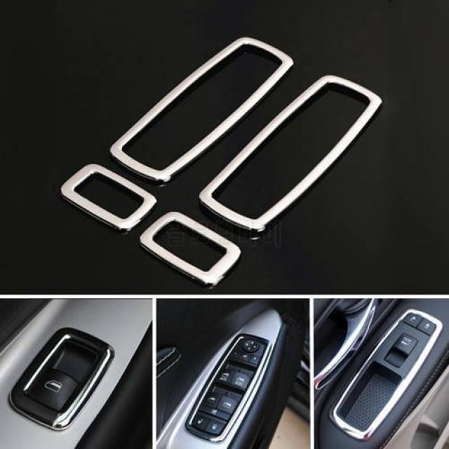 Jeep Grand Cherokee 용 4Pcs 내구성 ABS 크롬 창 스위치 버튼 커버 트림
