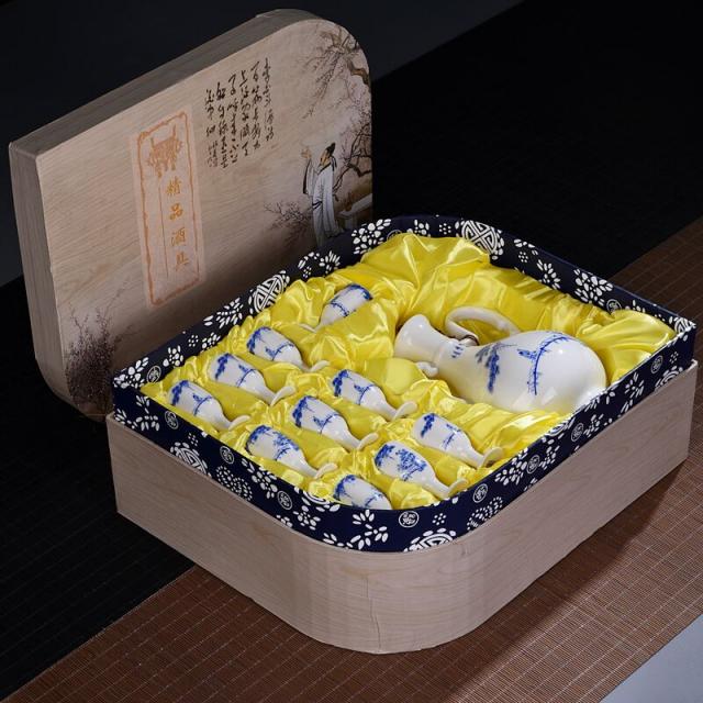 고량주잔 인생술잔 자기 세라믹 백자 예쁜 주기세트, 세트012개