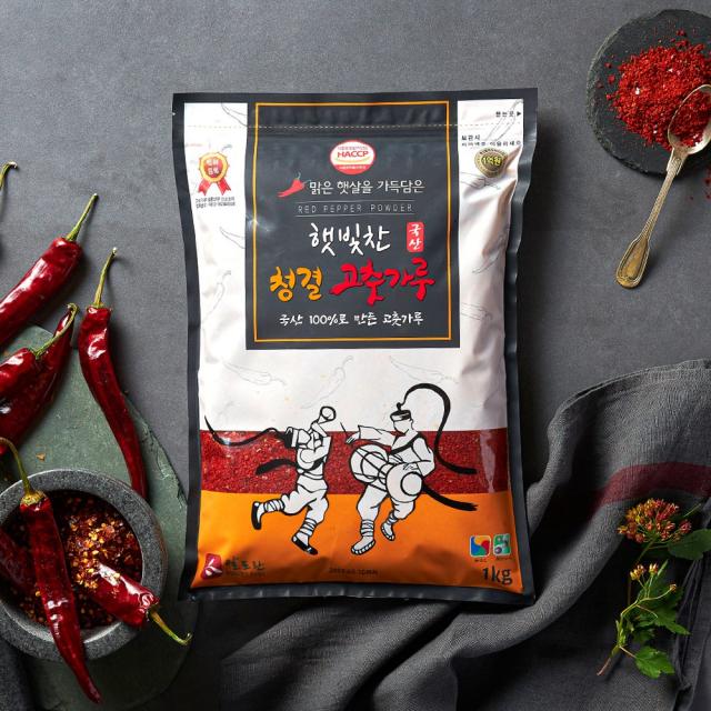 [11월 김.장.특.가] (국산) 2022년 세척 태양초 청결 햇고춧가루 1kg (김치용 보통맛), 1kg