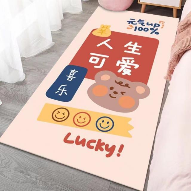 Linzheng가정용 모조 양털 카펫 만화 침실 거실 가득 침대 옆 카펫 다다미 깔개