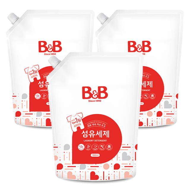 비앤비 섬유세제 1500ml 리필, 3개