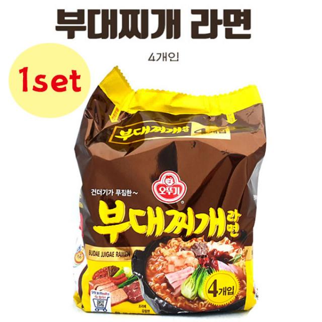 오뚜기 부대찌개라면 멀티팩(봉지라면4개입) 얼큰한라면 봉지라면 해장라면, 1set