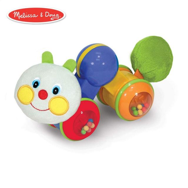 Melissa & Doug K의 키즈 Press and Go Inchworm 아기 장난감 - 딸랑이 클릭 수 및 자기 추진력