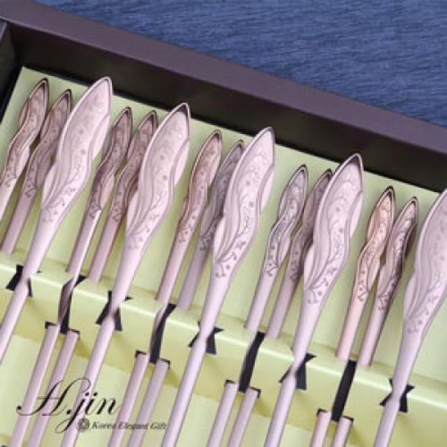 보답선물/H.jin로즈브라운 돈전수 티타늄수저 5벌세트