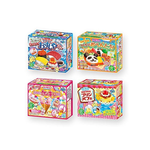 Ninjapo Wrapping Kracie Japanese DIY Candy Popin Cookin F set Assortment of Bento Sushi Cake Pudding Parfait (total 4), One Color, One Size