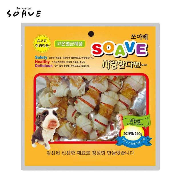 랄랄라마켓 잇몸마사지 치킨돌돌 소가죽 개껌 20P 강아지껌 건치, 1개