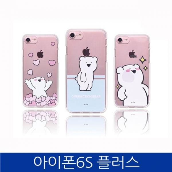 아이폰6S플러스. 오버액션 곰 투명젤리 폰케이스 iPho, 하트만발, 없음