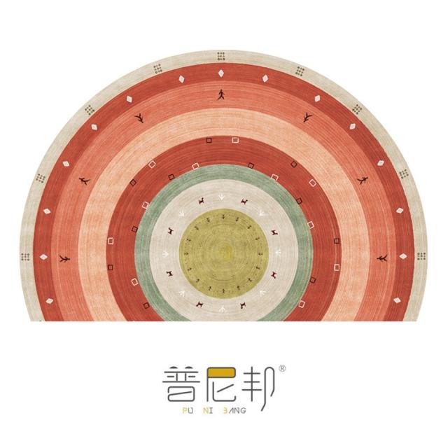 초대형 반원형 러그 북유럽 엔틱 디자인 현관 욕실 입구 카펫 침실 화장대 카페트 매트, 미티카사슴 - 인상적 반원