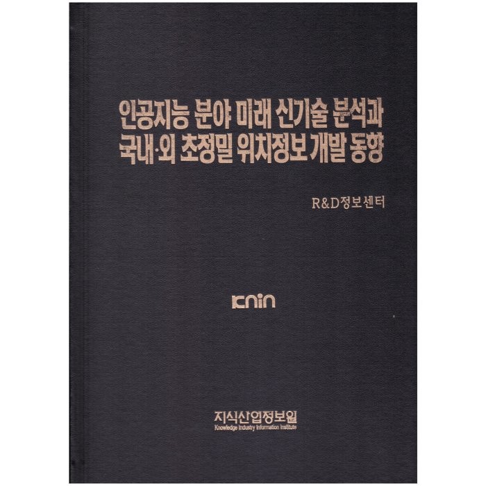 인공지능 분야 미래 신기술 분석과 국내외 초정밀 위치정보 개발동향, R&D정보센터, 지식산업정보원, 지식산업정보원