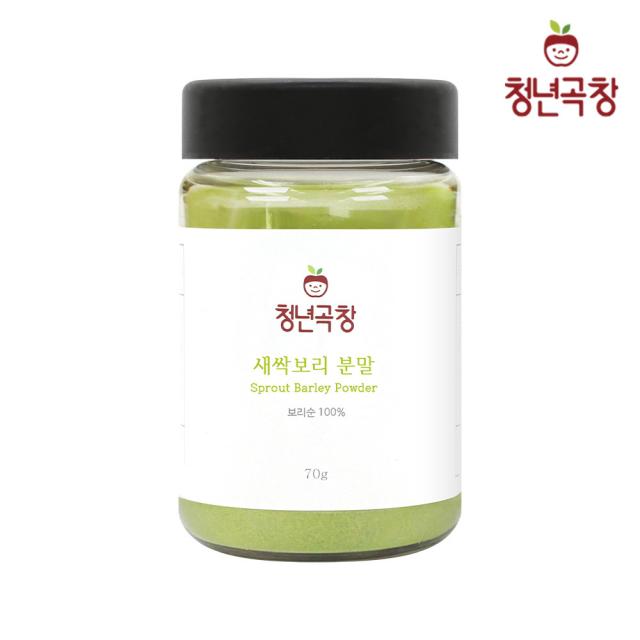 청년곡창 친환경 새싹보리 분말 가루 100g 네이버 건강분말 랭킹1위제품. 뿌리까지 갈아넣은 국산 보리순 100%, 1개, 녹색 70g