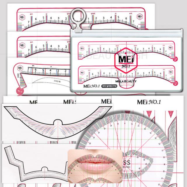 뷰티하이 MEI 디자인 눈썹스티커자(종택-입술/헤어라인/반영구재료/눈썹), 15_여자헤어라인 디자인스티커(30매입)